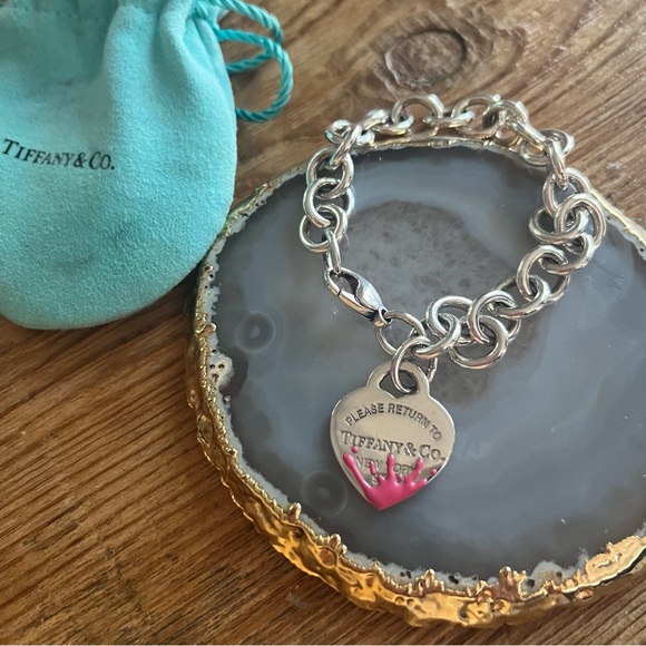 Tiffany & Co. Jewelry - Authentic Tiffany & Co. - Return to Tiffany® Pink Heart Tag Bracelet - 7” length